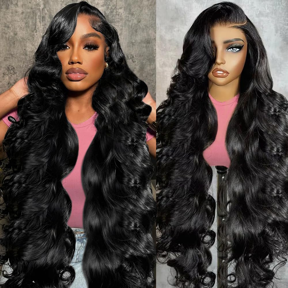 34 Inch 13X6 Lace Front Wigs Human Hair 200% Density Body Wave HD Lace Front Wigs Human Hair Pre Plucked Glueless Wigs Human Hair for Women with Baby Hair