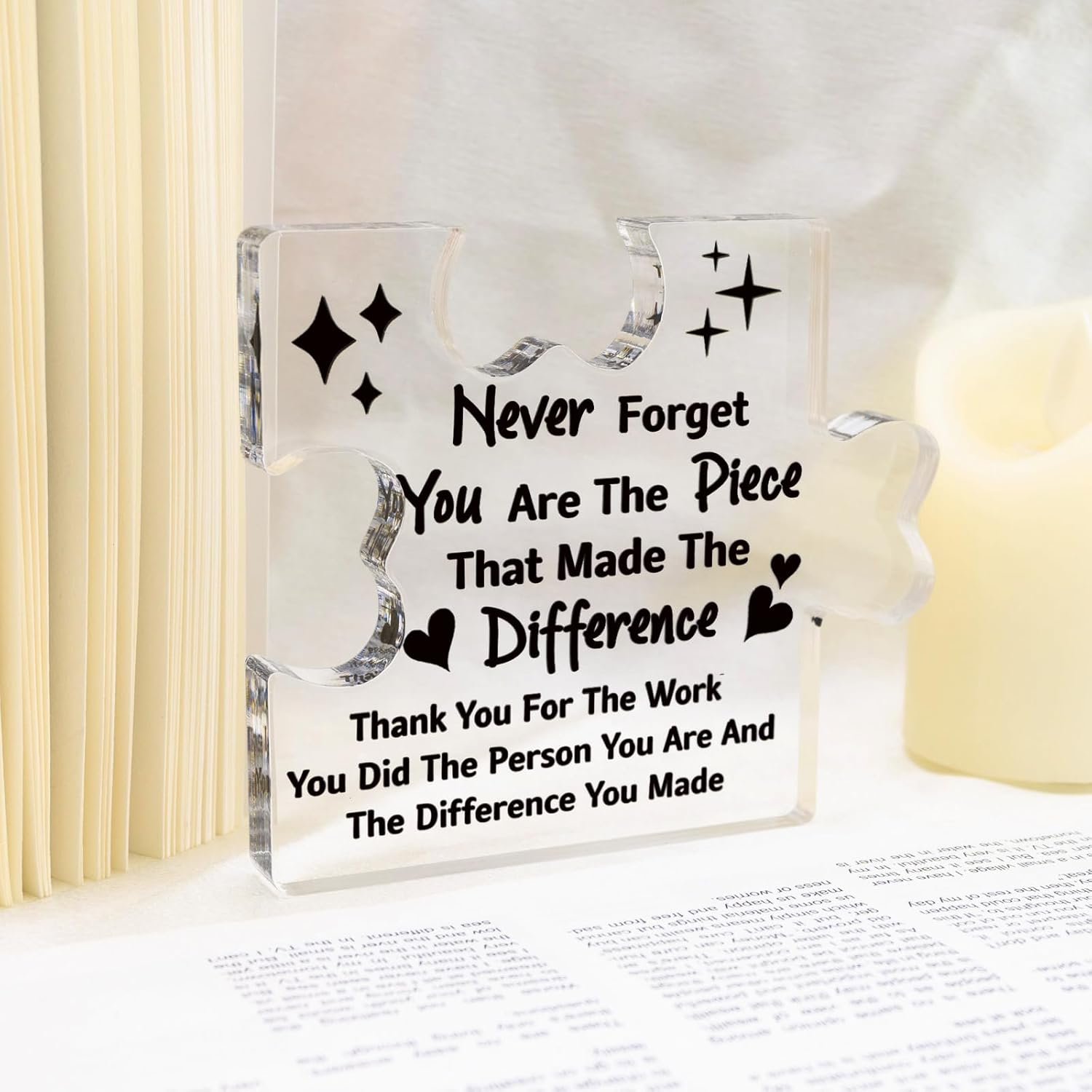Thank You Gifts For Teacher Nurse Mentor Coworker Women Man Acrylic Puzzle Piece Plaque Office Decor Desk Sign Employee Appreciation Gifts Retirement Gift - Image 6