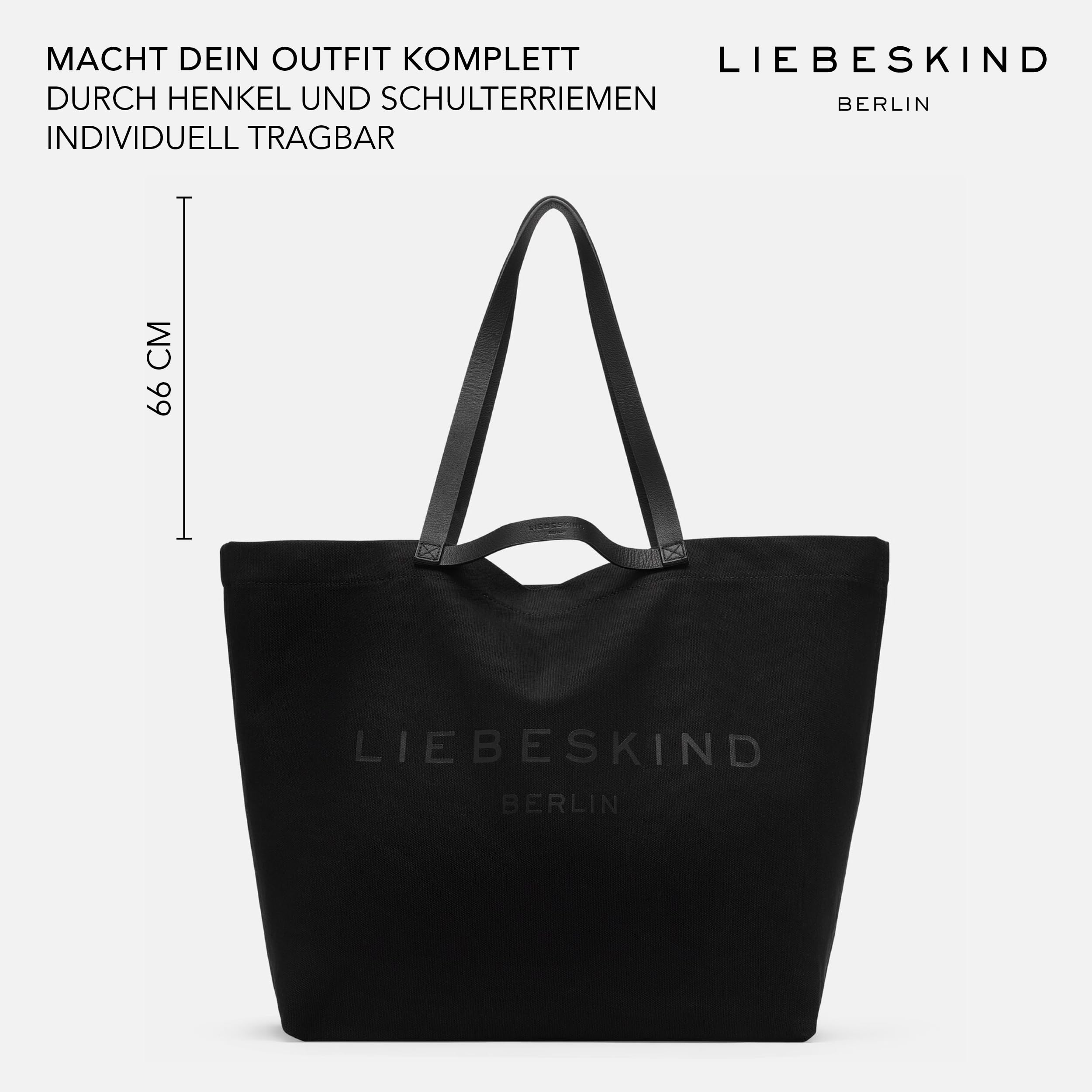Liebeskind Berlin Damen-Shopper „Aurora“ – Große Canvas-Tasche Damen mit Reißverschlussfach und Leder-Schulterriemen – Shopper Bag Women – Passend für Laptops bis 16 Zoll – Light Bag