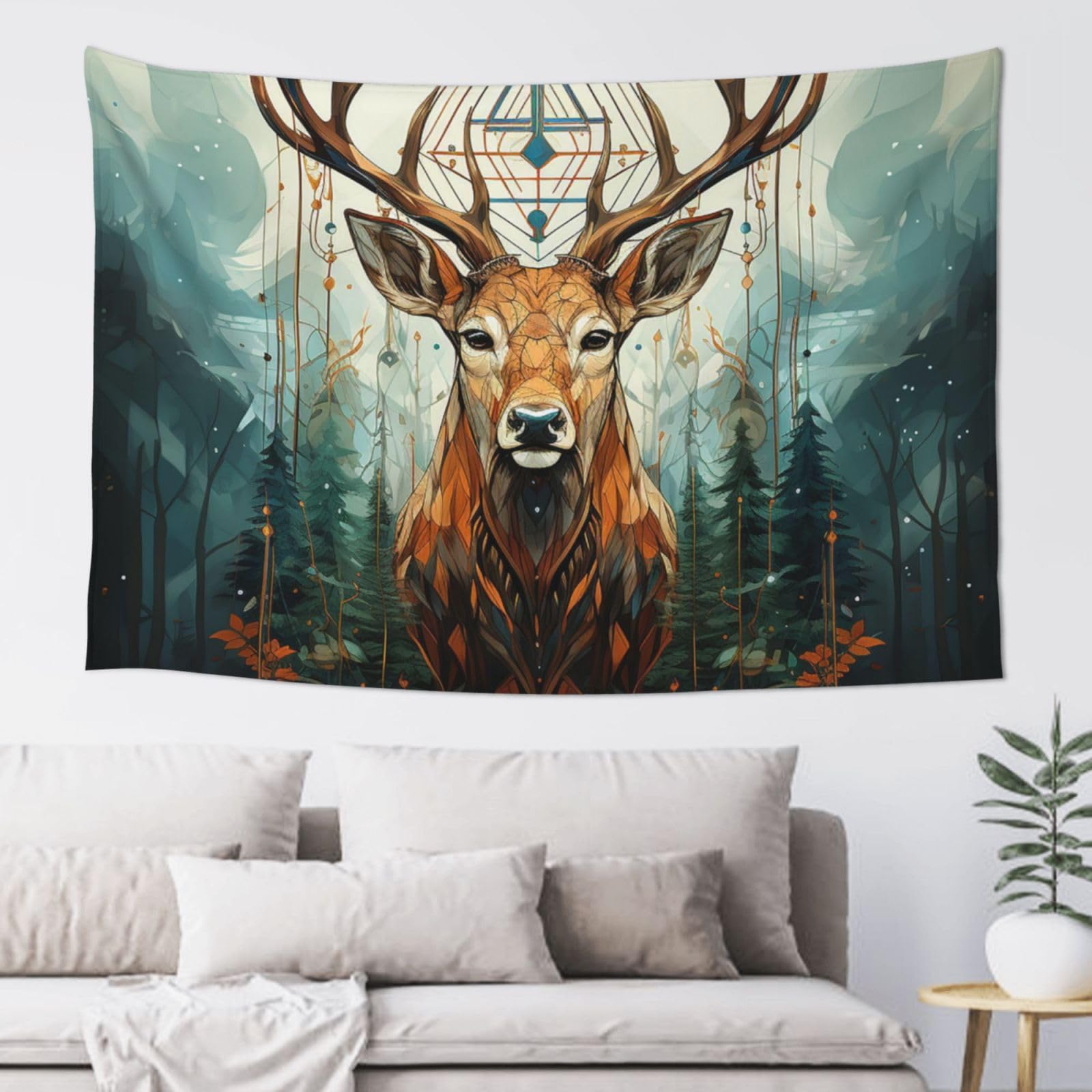 QLDETUPWLX Tapestry 152x102 cm Wall Hanging for Living Room Hunting Arrows Deer Tapestries Home Decor Soft Aesthetic Tapestries Hanging Decor Blanket Wall Tapestry for Bedroom Dorm Indoor Outdoor