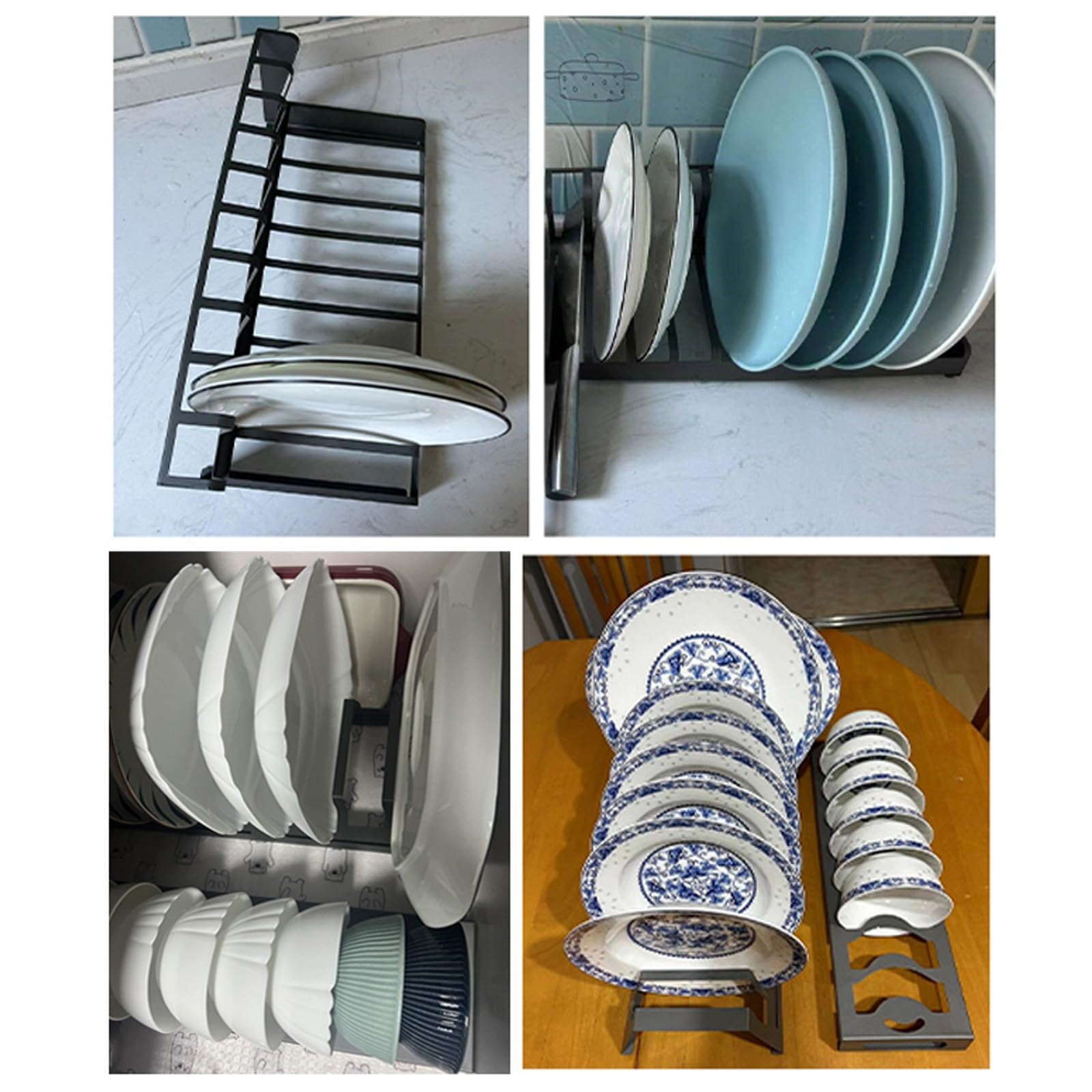 stojak do suszenia naczyń, Pionowy stojak do przechowywania naczyń ze stali nierdzewnej Mocny szary(L-shaped Plate 38cm)