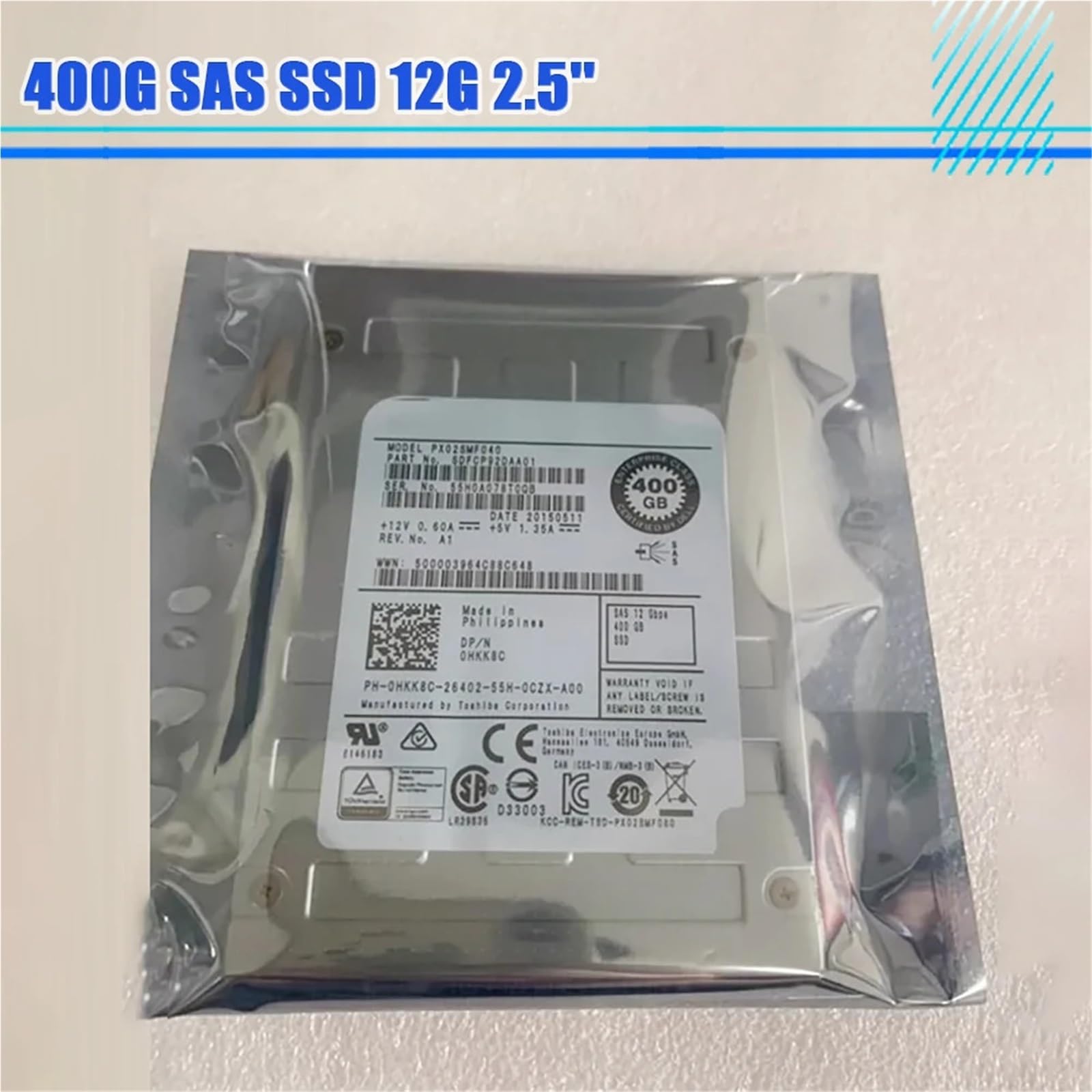 Do dysku twardego 400G SAS SSD 12G 2,5'' HKK8C PX02SMF040 | Do dysku twardego 400G SAS SSD 12G 2,5'' HKK8C PX02SMF040