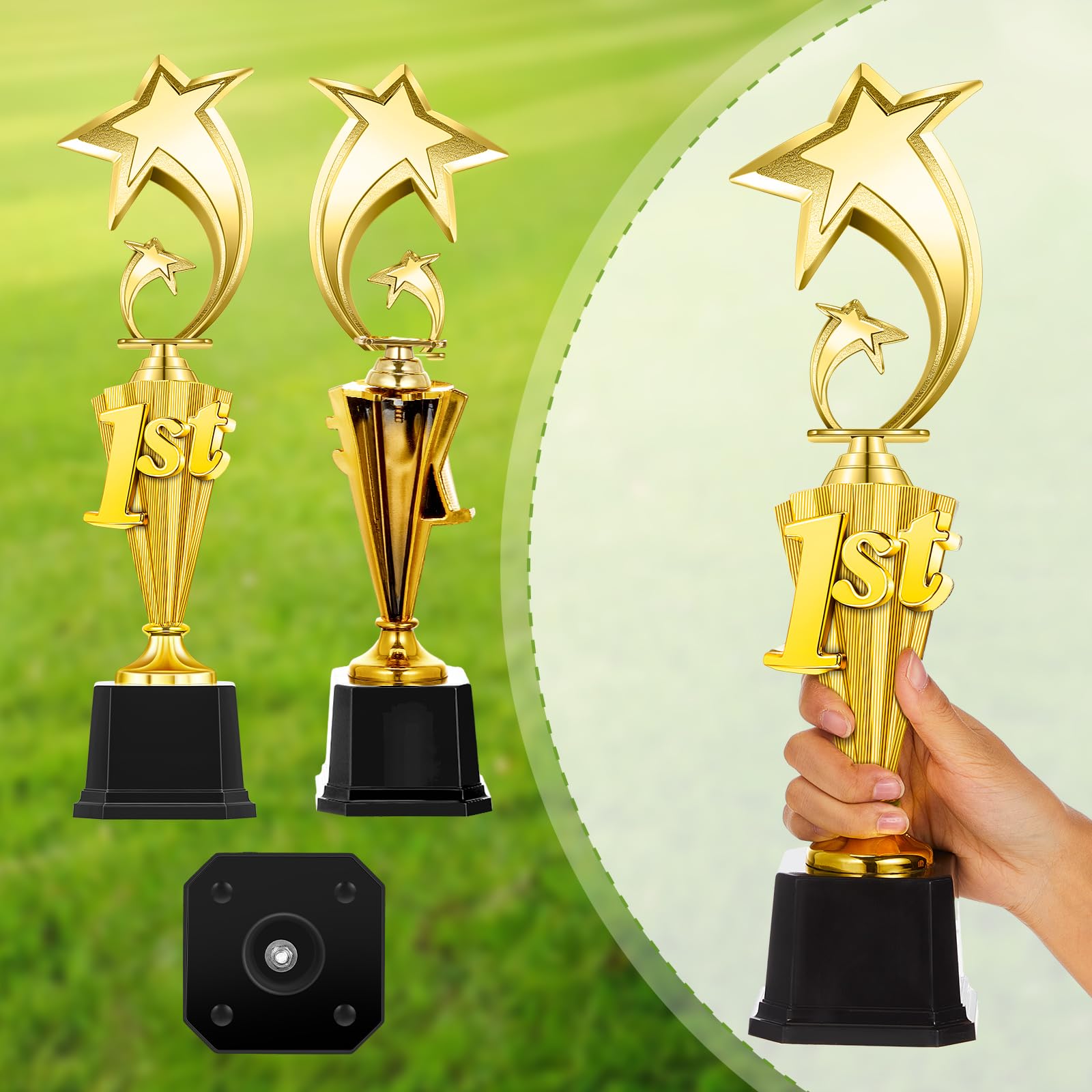 Foilswirl Trophäe für den ersten Platz für den 3. 2. 1. Platz, Kunststoff, für Sportturnier, lustiger Preis, Pokal für Fußball-Wettbewerbe, Belohnungszeremonie (6 Stück, klassisch)