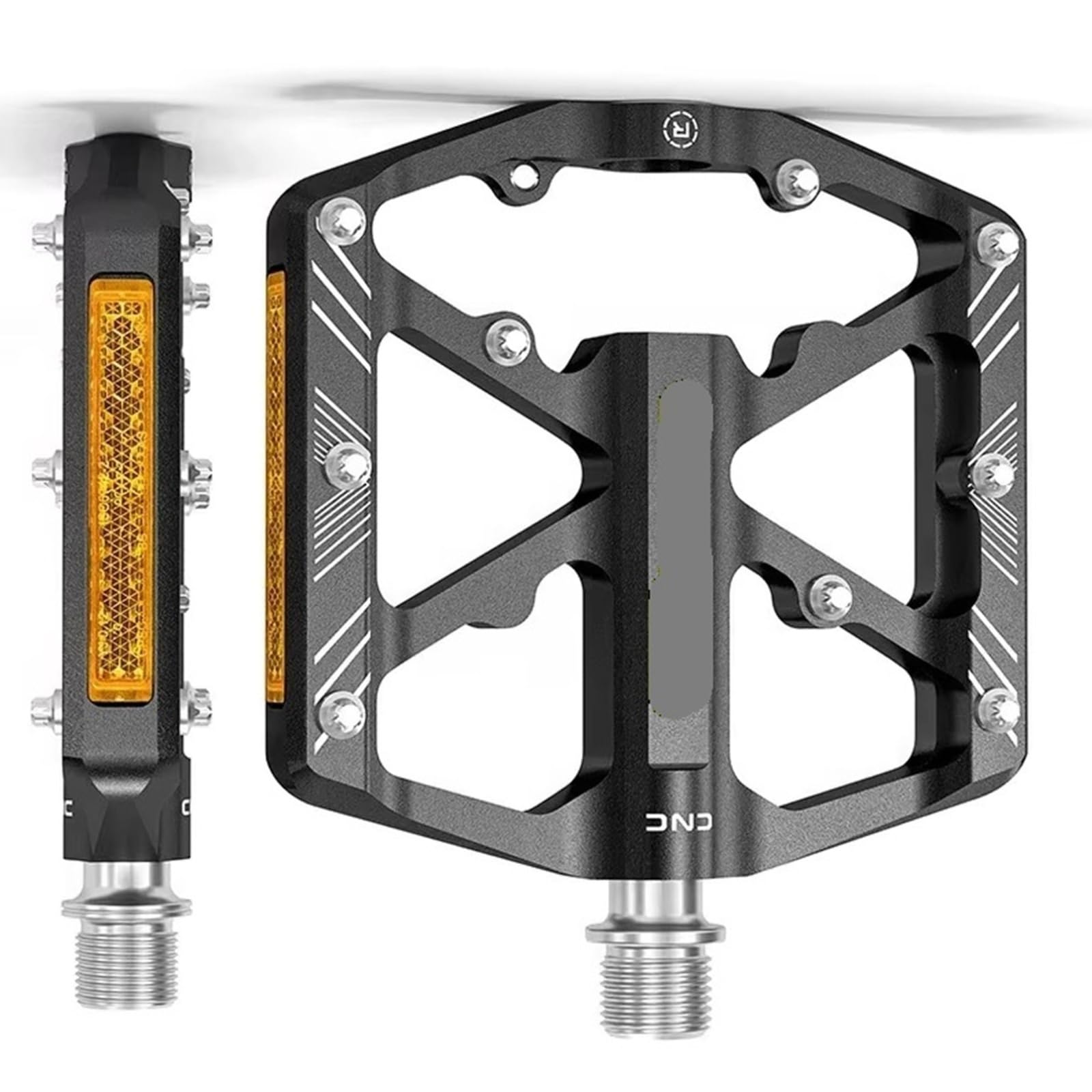 Kompatibel mit GEWAGE CNC-Aluminiumpedalen | 3 versiegelte Lager, reflektierende Streifen, 9/16 Zoll MTB/Straße