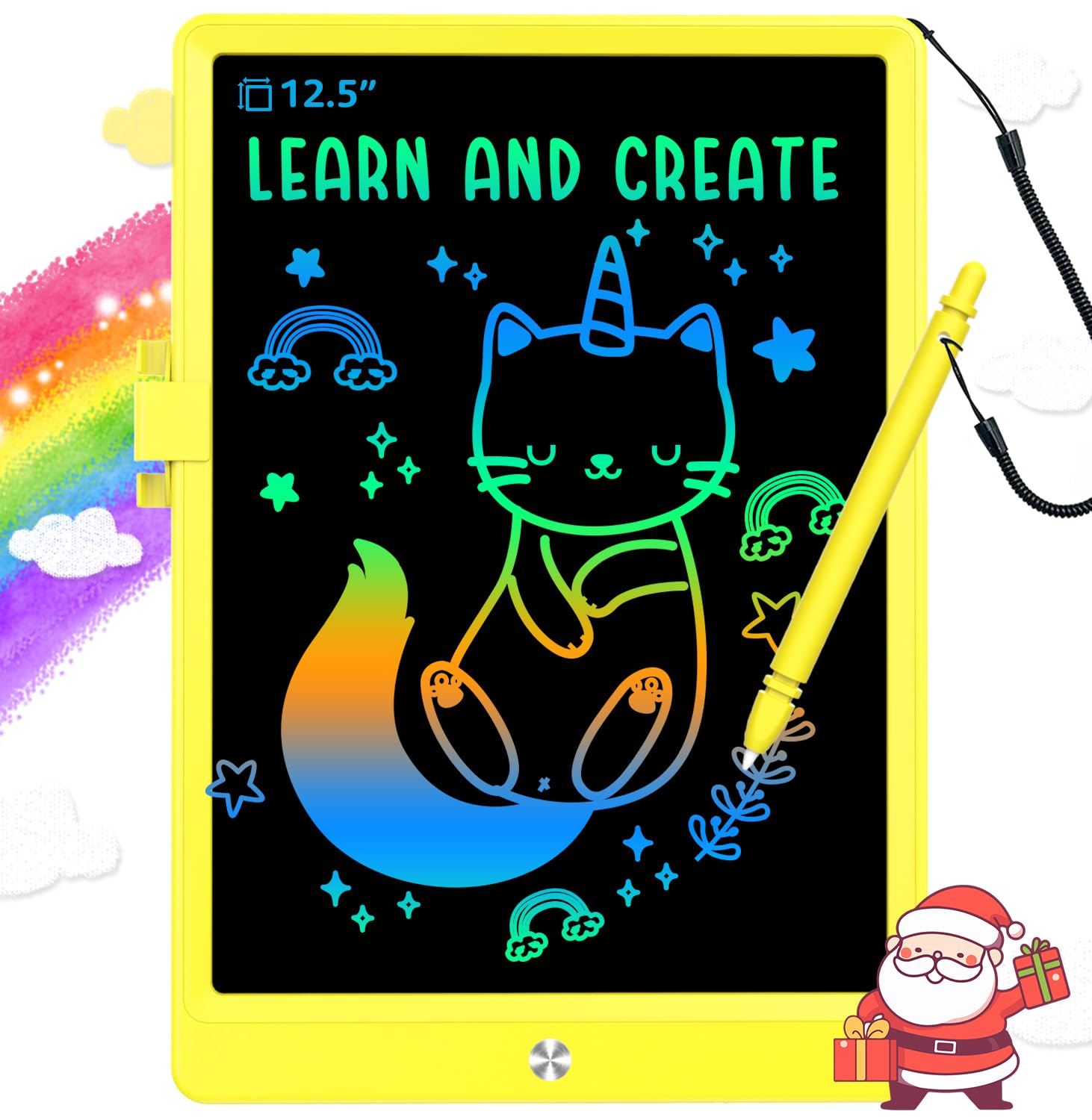 BUKEBU LCD Writing Tablet Doodle Board,12.5 inch Colorful Drawing Pad,Electronic Drawing Tablet, Drawing Pads,Travel Gifts for Kids Ages 3 4 5 6 7 8