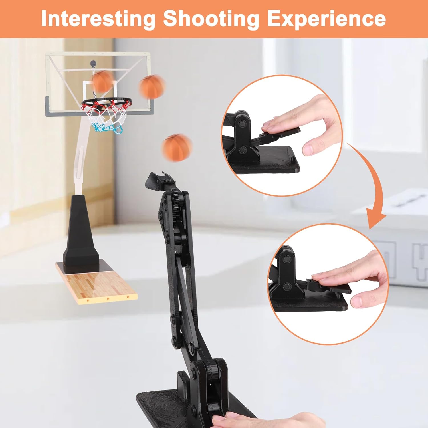 Stress Relief Miniature Basketball Stand Model High-Precision Shooting Simulation