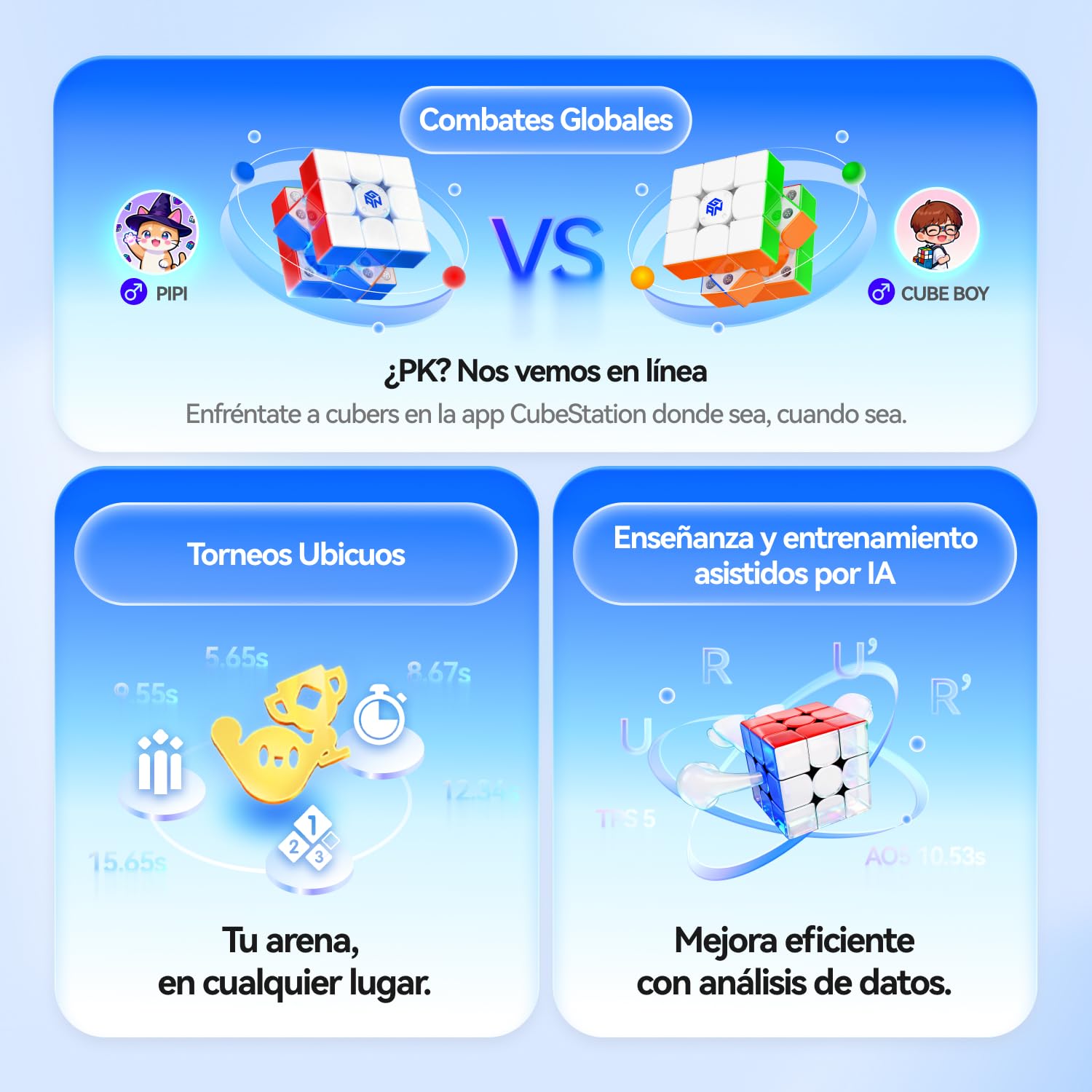 GAN i4 Smart Cube UV, Cubo Magnético 3x3, Cubos Inteligente de Velocidad, Conectividad Bluetooth, Apto para Principiantes y Avanzadados, Cronometraje Mediante Aplicación para Competiciones en Línea