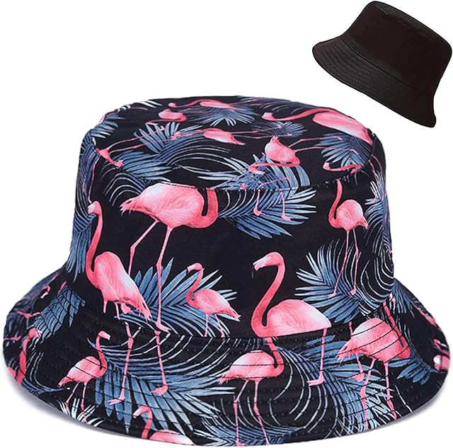 Malaxlx Cute Print Bucket Hat Beach Fisherman Hats for Women Men, Double-Side Reversible