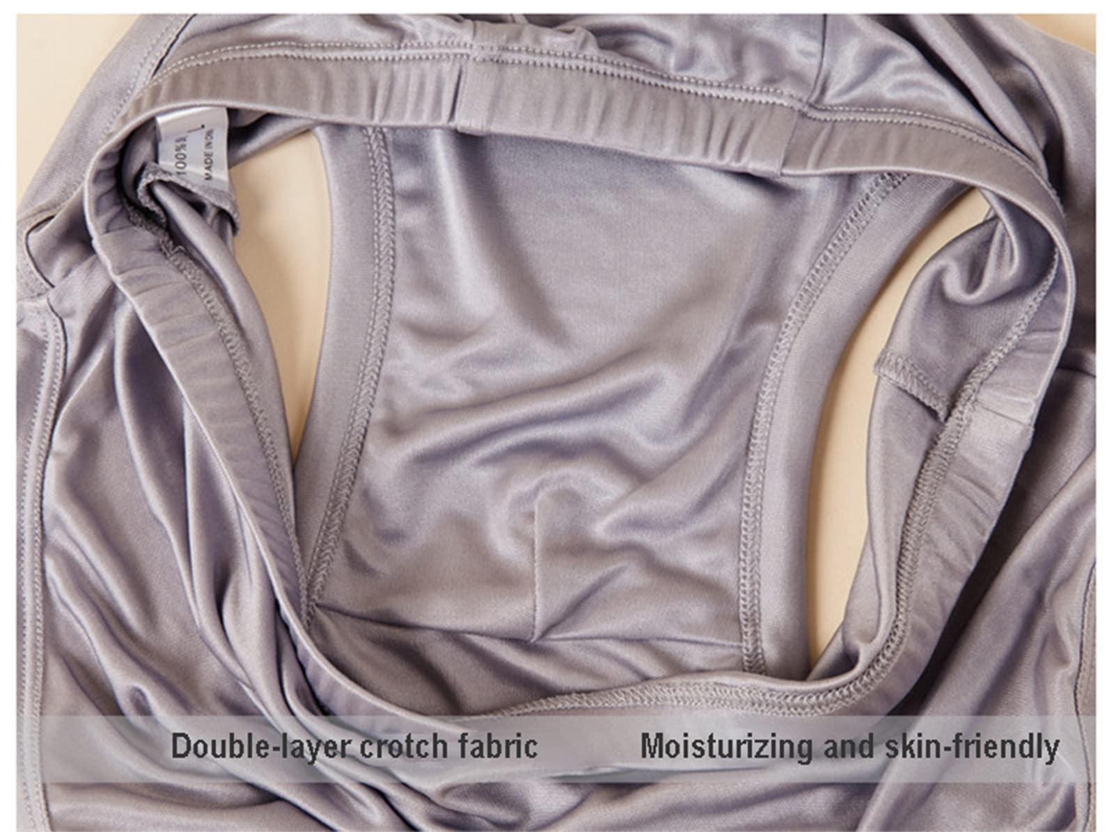 Ropa Interior de los Hombres de Seda de Morera, Suave Transpirable y cómodo Calzoncillos de satén de Lujo Boxer Bragas