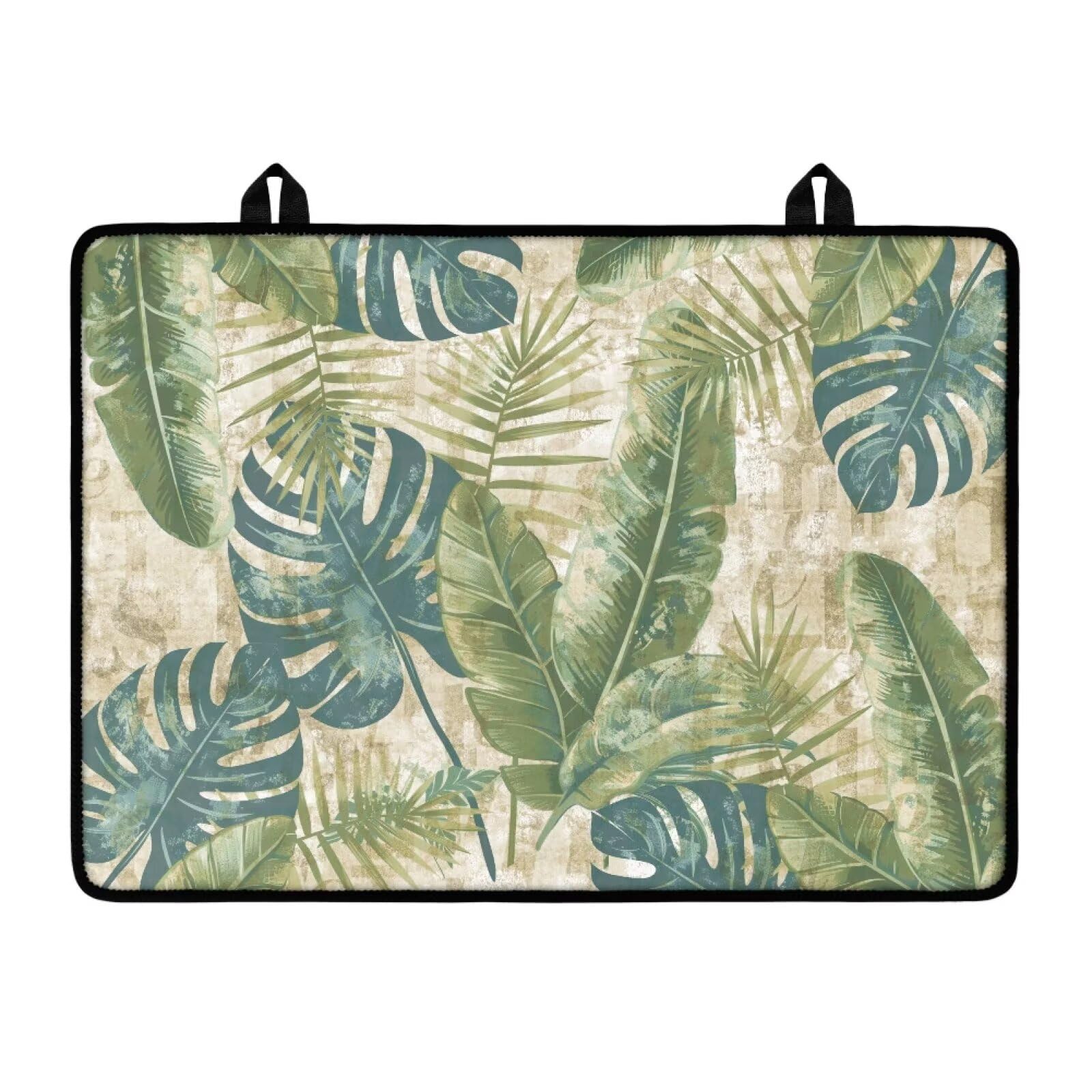 Tropical Leaf Print Electric Stove Insulation Pad Heat &amp; Stain Resistant Dish Drying Mat for Kitchen 30x21 Inch Cooktop Stove Guard Protector with Anti-Slip Grip Extra Large Mat