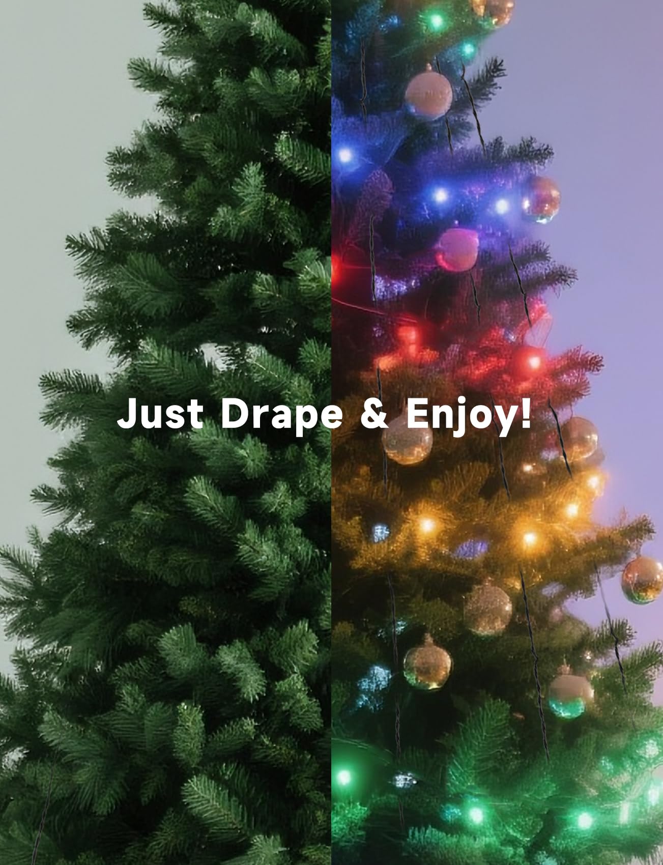 Aigostar RGBIC Smart Lichterkette mit Ring für Weihnachtsbaum, 1.5M 150 LEDs, APP & Fernbedienung, Musik-Sync, 39 Dynamische Effekte, 150+ Szenen, Wasserdicht Christbaumbeleuchtung, 2 Sets