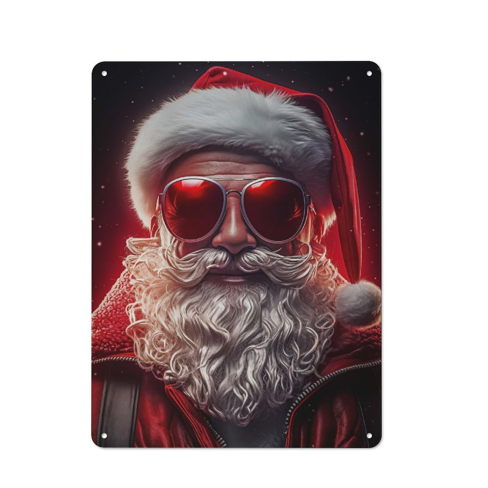 Junmoney The Mighty Santa Claus Retro Metal Sign 40X30cm Featuring Home Bar Decor For Pub, Home Bar, Shed Or Man Cave