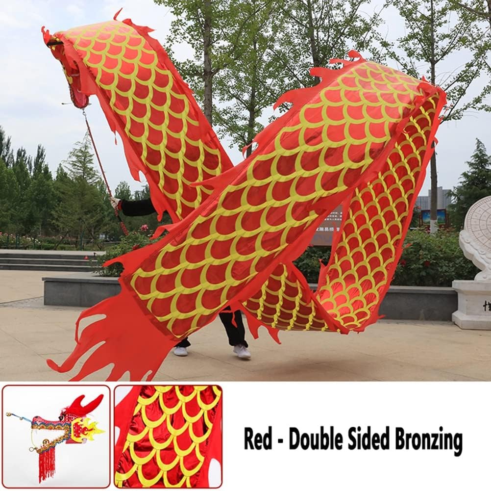 Outdoor Fitness Dragon Dance Streamers, Adult/Teen/Kids Sports Gymnastics Dance Ribbons, Chinese Dragon Dance Ribbon (Color : Green, Size : 8m/26ft) (Red 8m/26ft)