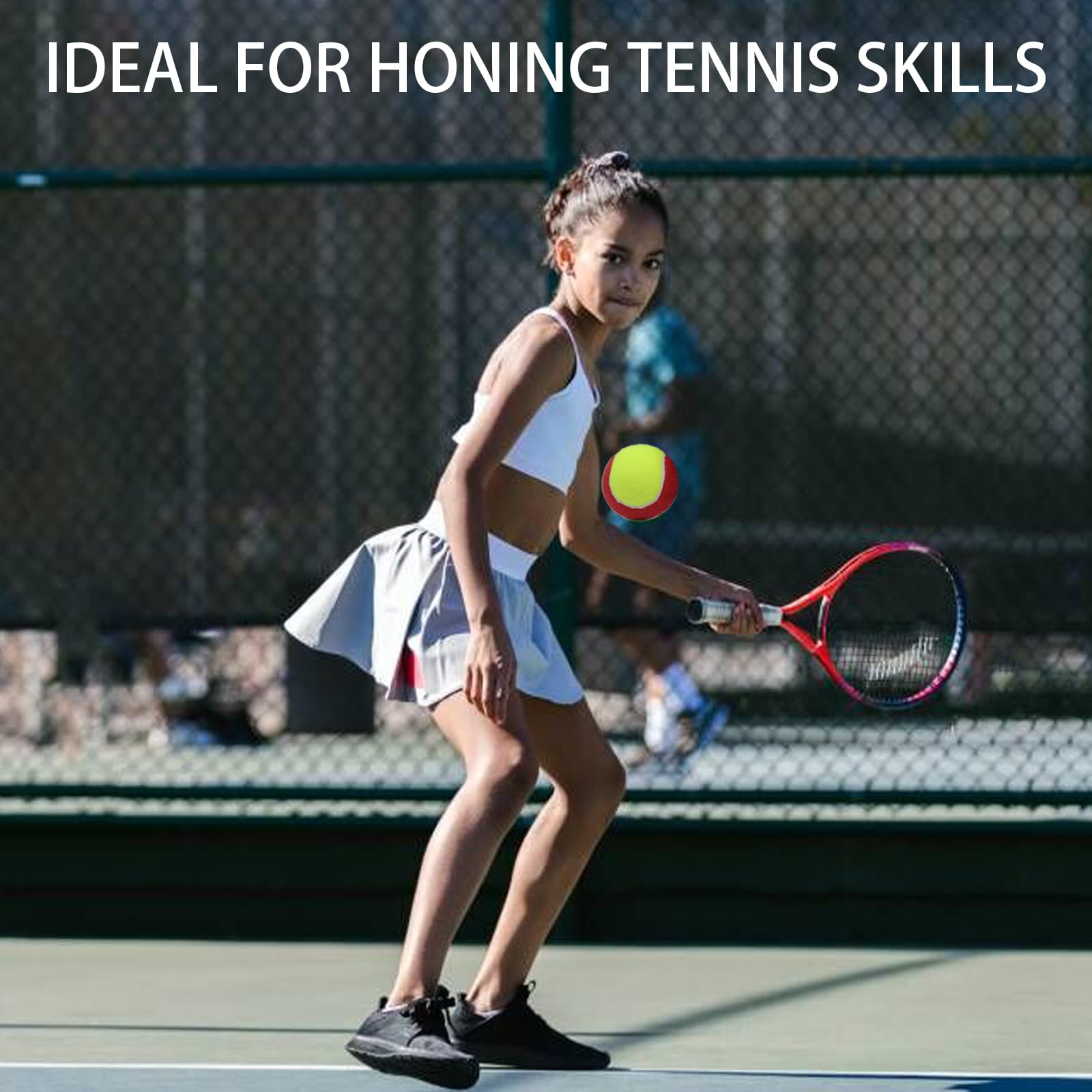 SHYUJAJIE Confezione da 20 palline da tennis 50% a bassa compressione per principianti giovani bambini allenamento pratica con borsa a rete per un facile trasporto