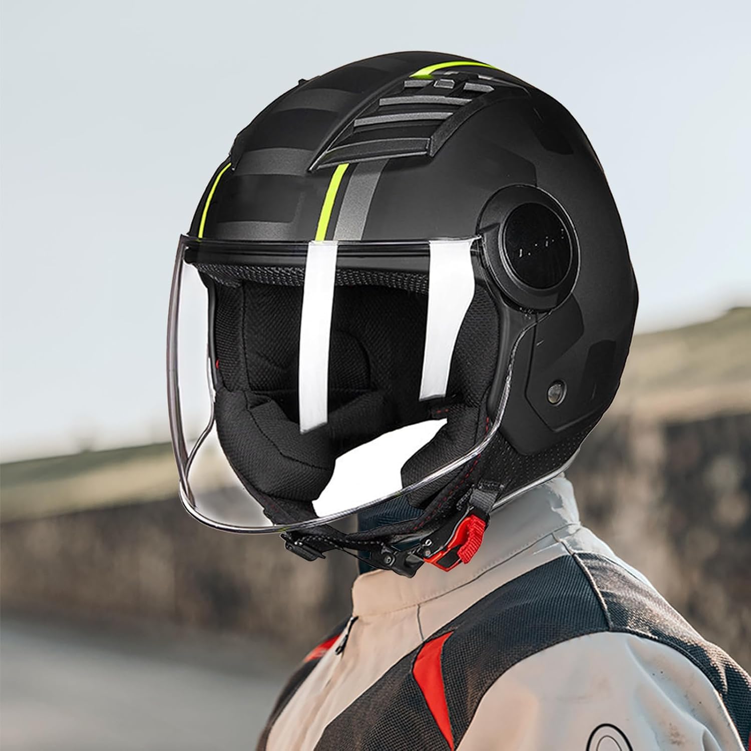 LS2 OF562 Lente de Reemplazo de Visera de Casco Moto Antiniebla y Antiarañazos, Cromo Plateado, Accesorios para Motocicleta - Transparente