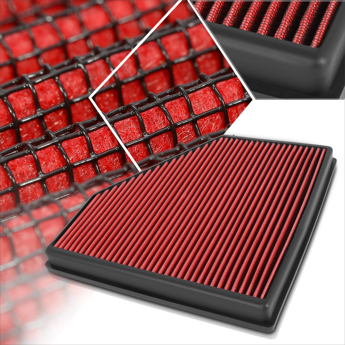 Amazon.com: Red Reusable&Washable High Flow Drop-in Air Filter ...