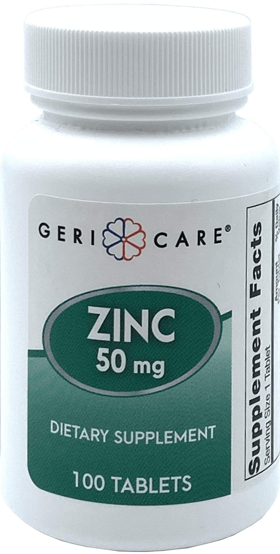 EXP 11/22 GeriCare Gericare Zinc Sulfate 50mg Dietary Supplement, 100 Count