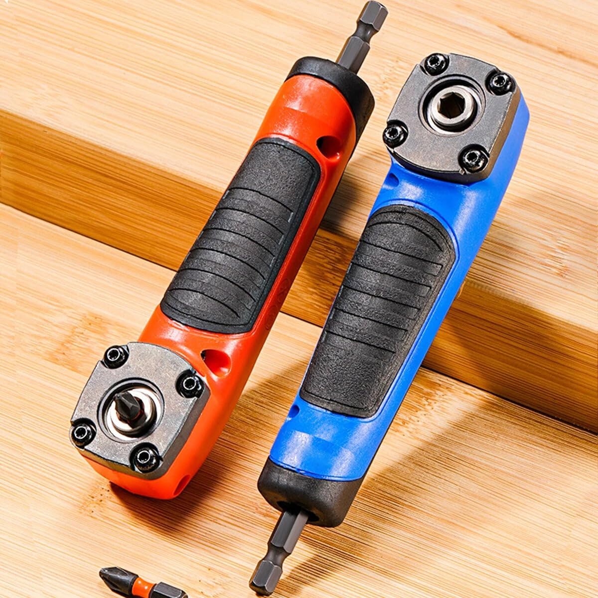 Electric Screwdriver For Multifunctional Electric Corner Screwdriver 90 Degree Right Angle Torque Adjustable Magnetic Bit Holder Ergonomic Handle Compatibility for Lithium Drills (Blue)