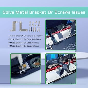 Inner Complete Screws Set  Internal Metal Bracket Kit Replacement for iPhone 13 Pro Max Plate Cover Bottom Small Screw Parts with Repair Tools Screwdriver for 13Promax