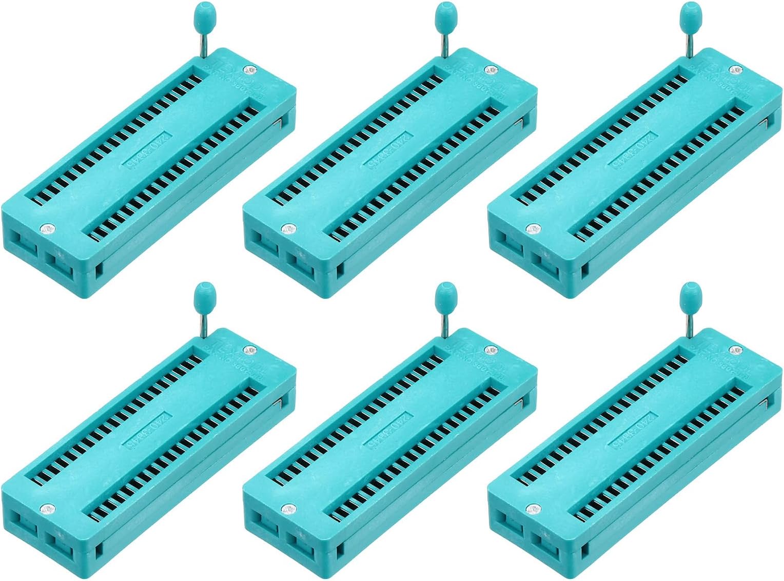 6Pcs Universal IC Test ZIF Socket 40 Pin 2.54mm Pitch DIP Integrate Socket for Microcontroller, Chip, Breadboard