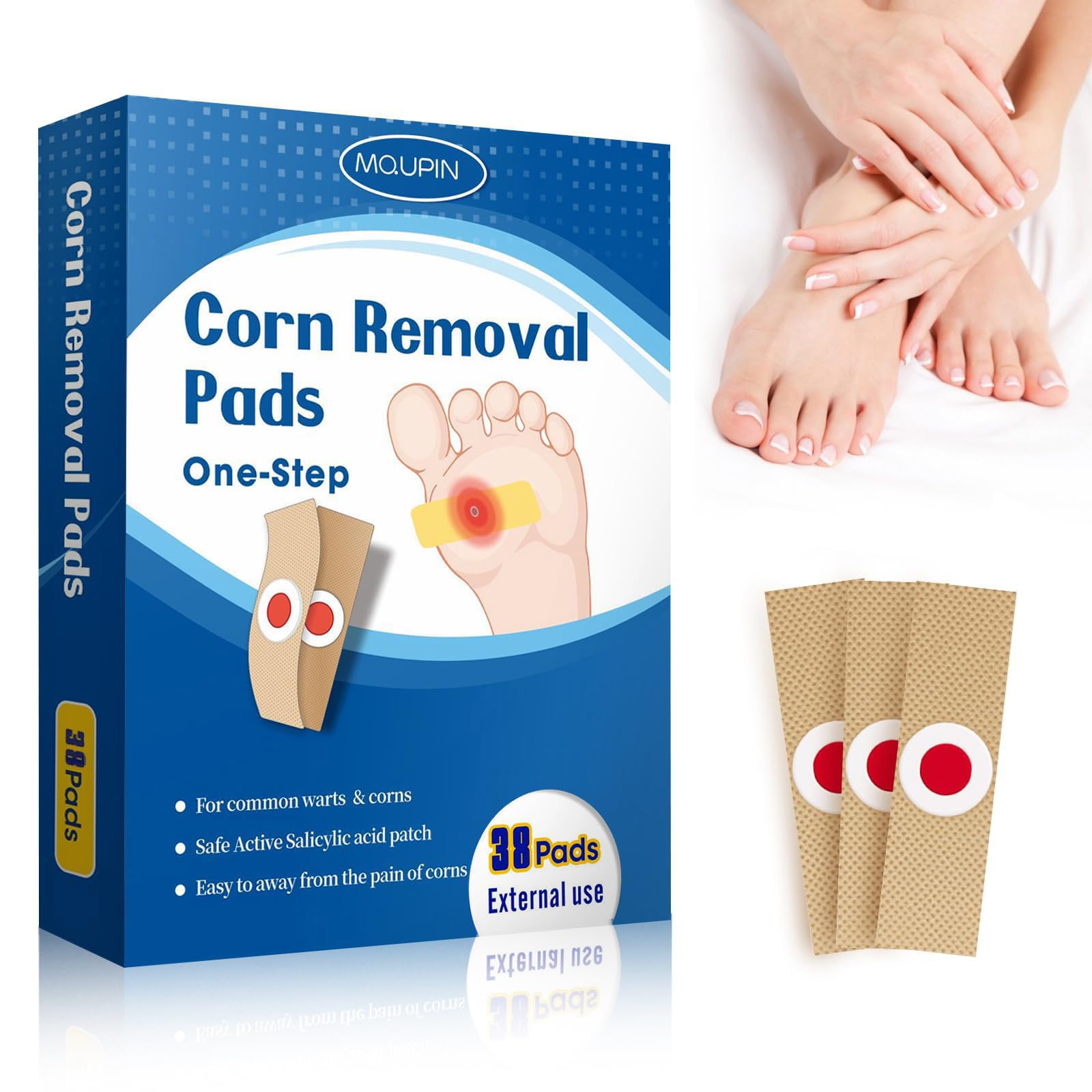 38 Count Corn Removal Pads for Feet and Toe, Corn Plasters Feet Remover for Feet Extra Strength, Callous Remover
