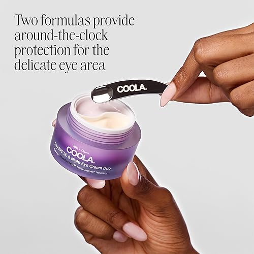 Miniatura 2 de COOLA Crema hidratante facial orgánica para ojos de día y noche con SPF 30, protector solar facial probado por dermatólogos con tecnología digital