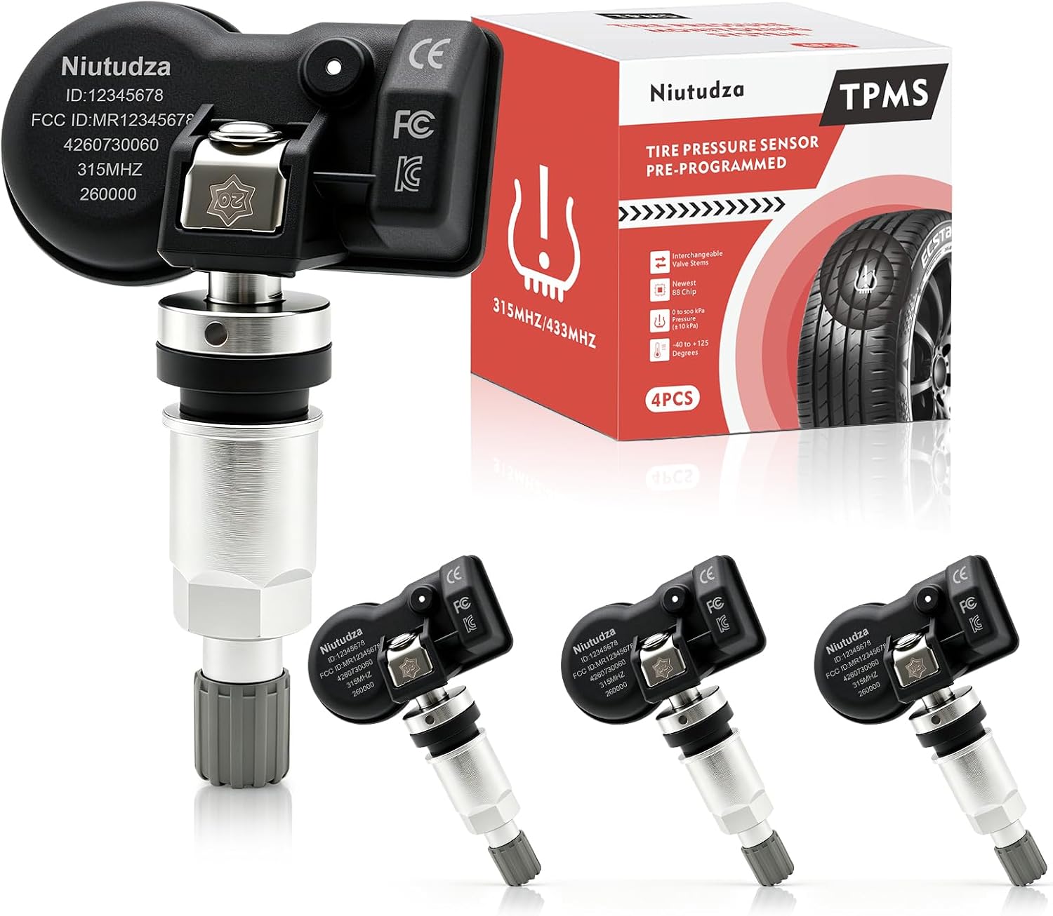 TPMS Sensor Fit for Toyota Camry Corolla Highlander RAV4 Lexus 4 Packs