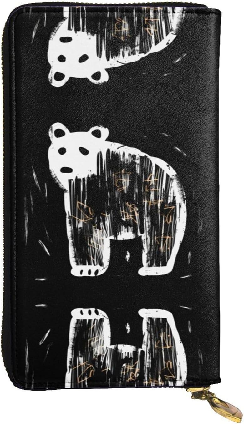 Children Drawing Bears Long clutch, zipper wallet, card holder, portable travel coin storage bag suitable for travel and daily use