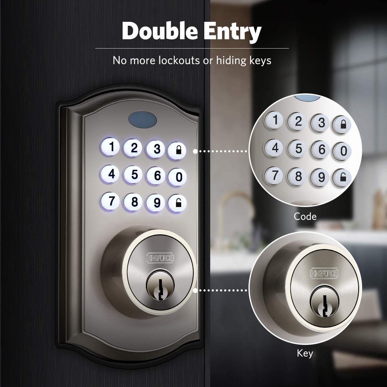 Best Deal Cheap 🛒 KING FORCE Keypad Deadbolt Lock, Keyless Entry Door Lock , Smart Locks with Keypads, Electronic Deadbolt with Auto-Lock and Alarm, Top Security for Home and Office One-Day Sale: Up to 60% Off KING FORCE Keypad Deadbolt Lock, Keyless Entry Door Lock , Smart Locks with Keypads, Electronic Deadbolt with Auto-Lock and Alarm, Top Security for Home and Office