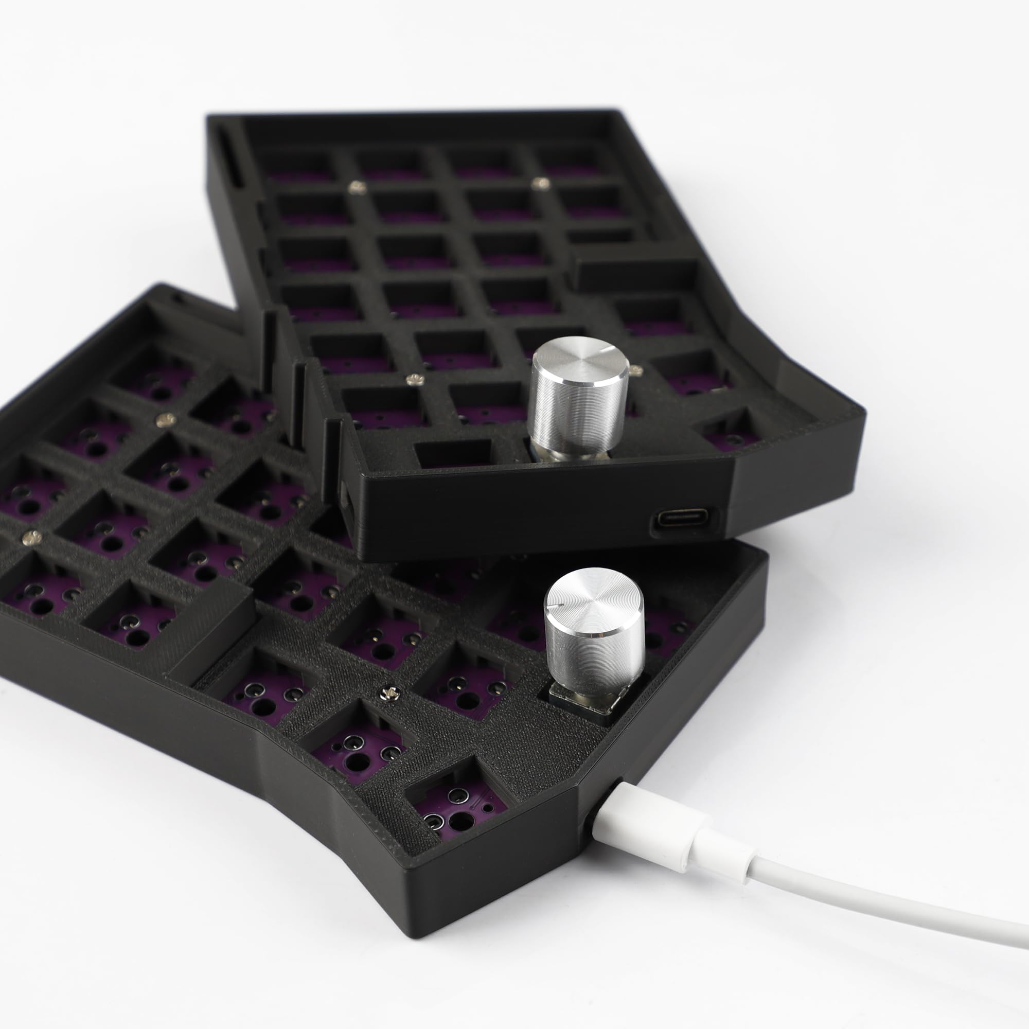 YMDK Worne Wired Split Tastiera Manopola 52 Tasti Ergonomico RGB Swap Cornix Layout 3D PLA QMK Vial Mini Kit Tastiera