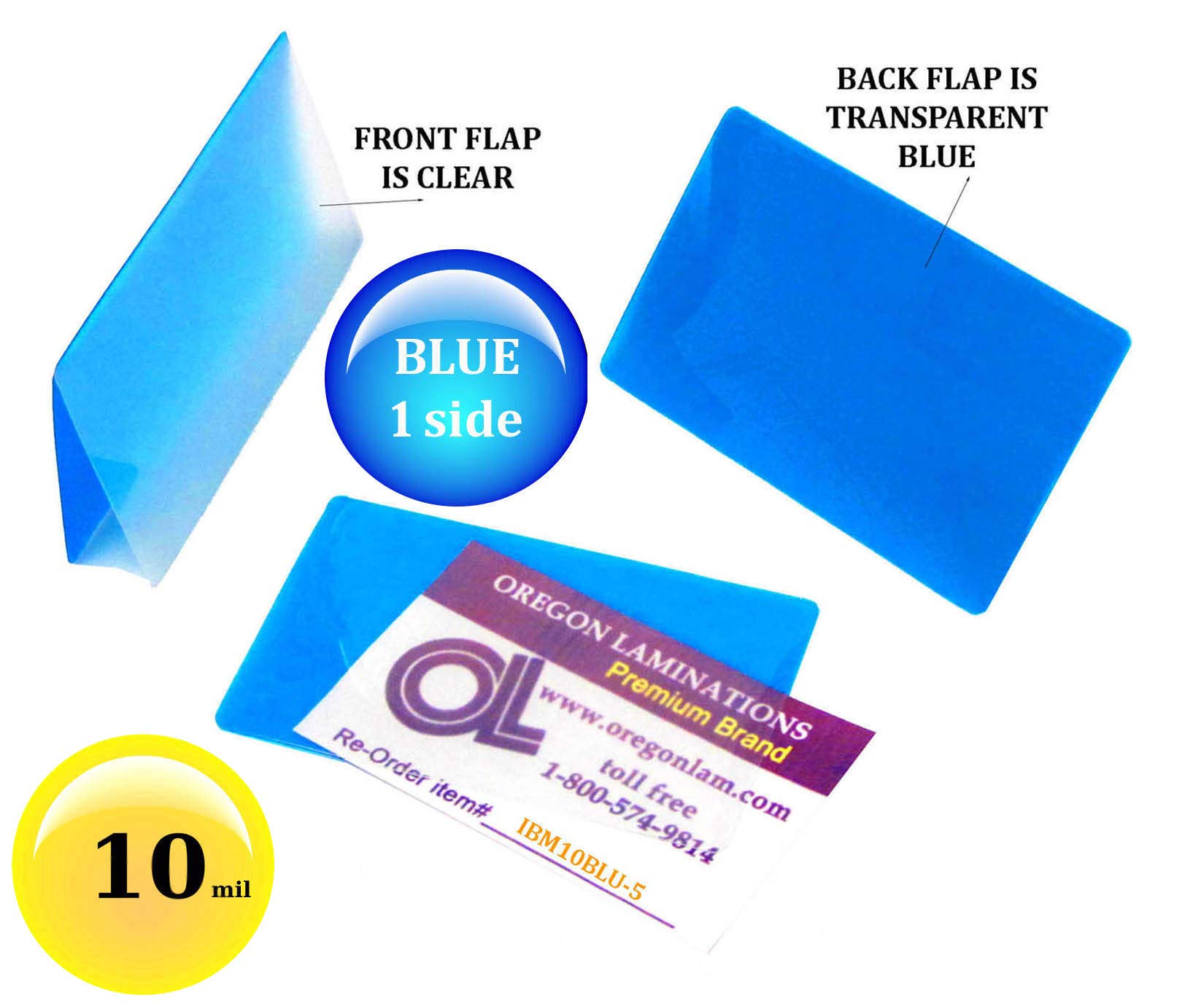 10 Mil IBM/Data Card Laminating Pouches 2-5/16" X 3-1/4" - 500 Pack With Rounded Corners