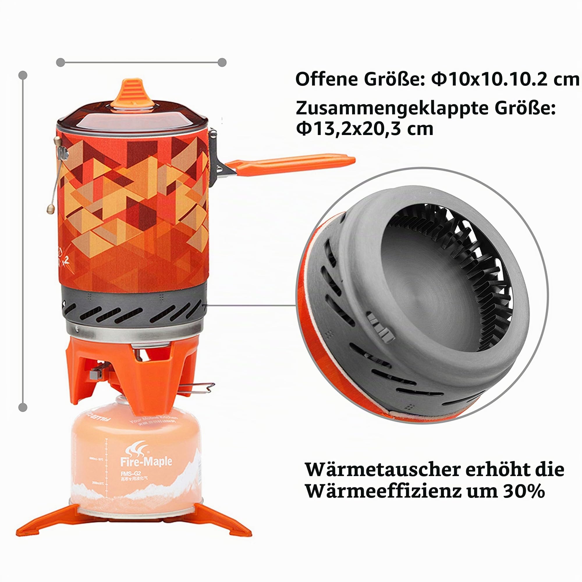Fire-Maple X2 Campingkocher Gas Kocher Persönliches Kochsystem für Outdoor Aktivitäten tragbarer Propan-Gasbrenner mit Piezozündung, Töpferstütze und Ständer für Trekking Bushcraft