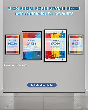 18 x 24 Led Movie Poster Frame LED Light Box Display Sign Holder in Black, Wall Mounting, Aluminum Profile, Magnetic Led Poster Frame for Movie Poster Advertising Display