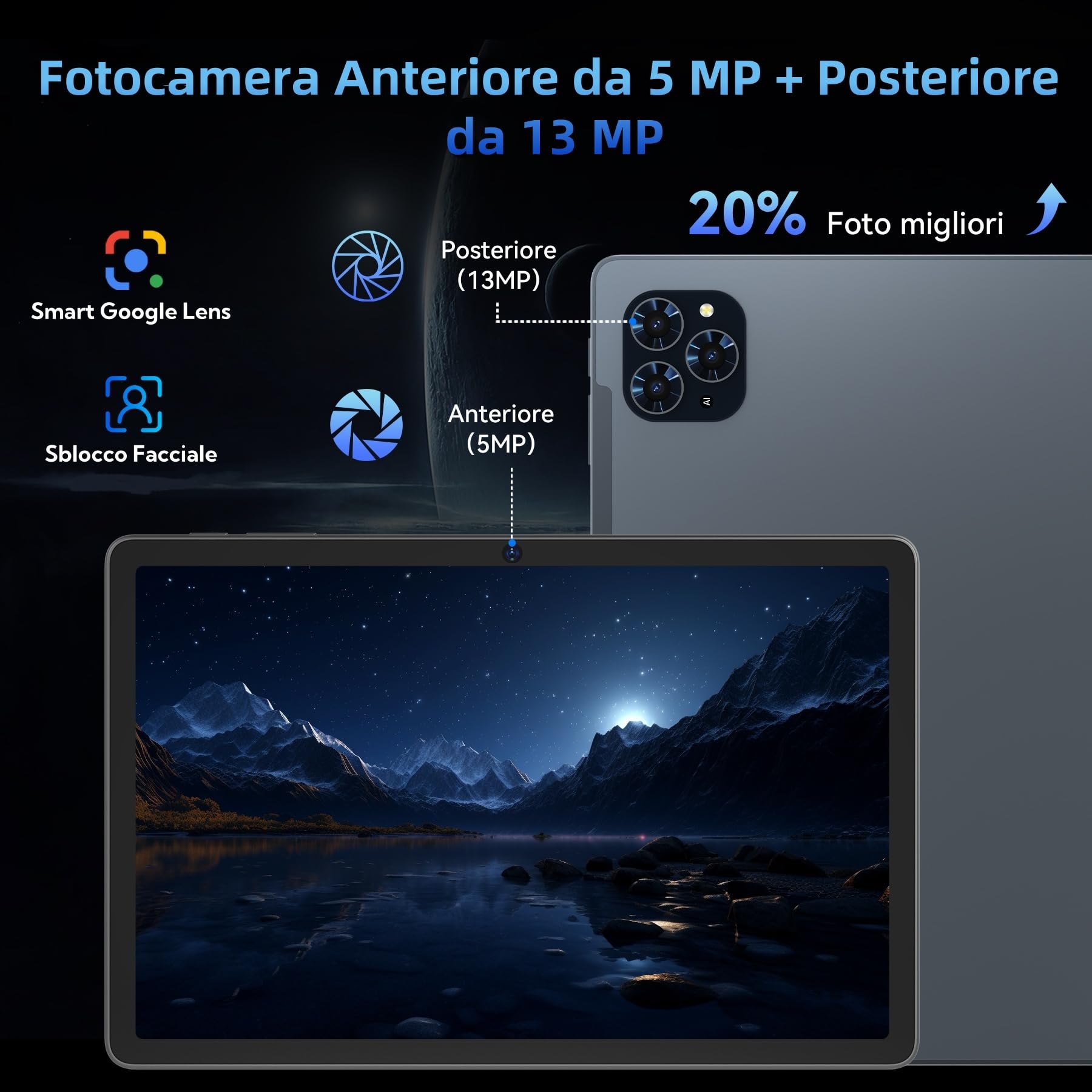 TABWEE T90 Tablet 11 Pollici Android 16 con Tastiera e Penna, Gemini AI, 24GB RAM + 128GB ROM (TF 2TB), Display FHD, Batteria 8000mAh, Widevine L1, Dual WiFi 5G, GPS, Face ID - Grigio