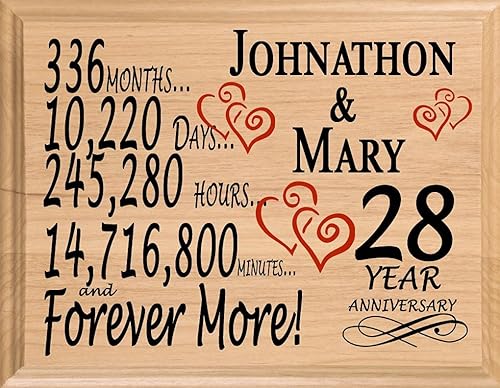 Miniatura 69 de Placa de regalo personalizada para el primer aniversario, regalo de boda para esposa, marido, pareja, él, ella, madera maciza, fabricado en los