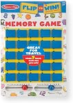 Melissa & Doug Flip-to-Win Portable Wooden Travel Game Board with 25 Flaps & 7 Double-Sided Memory Game Cards—Animals, Colors, Fruits, Shapes & Much More—Preschool Toys for Kids Ages 5+