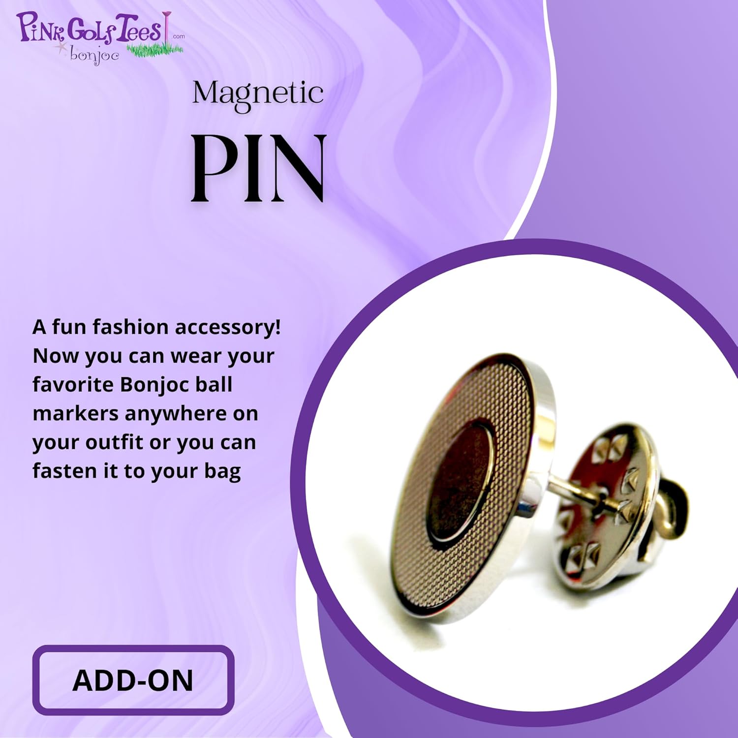 Premium Crystal Golf Ball Marker Bonjoc with Magnetic Hat Clip Flowers | Perfect Golf Accessories, Golf Gift, and Golf Giveaway for Men Women with add-ons Available!