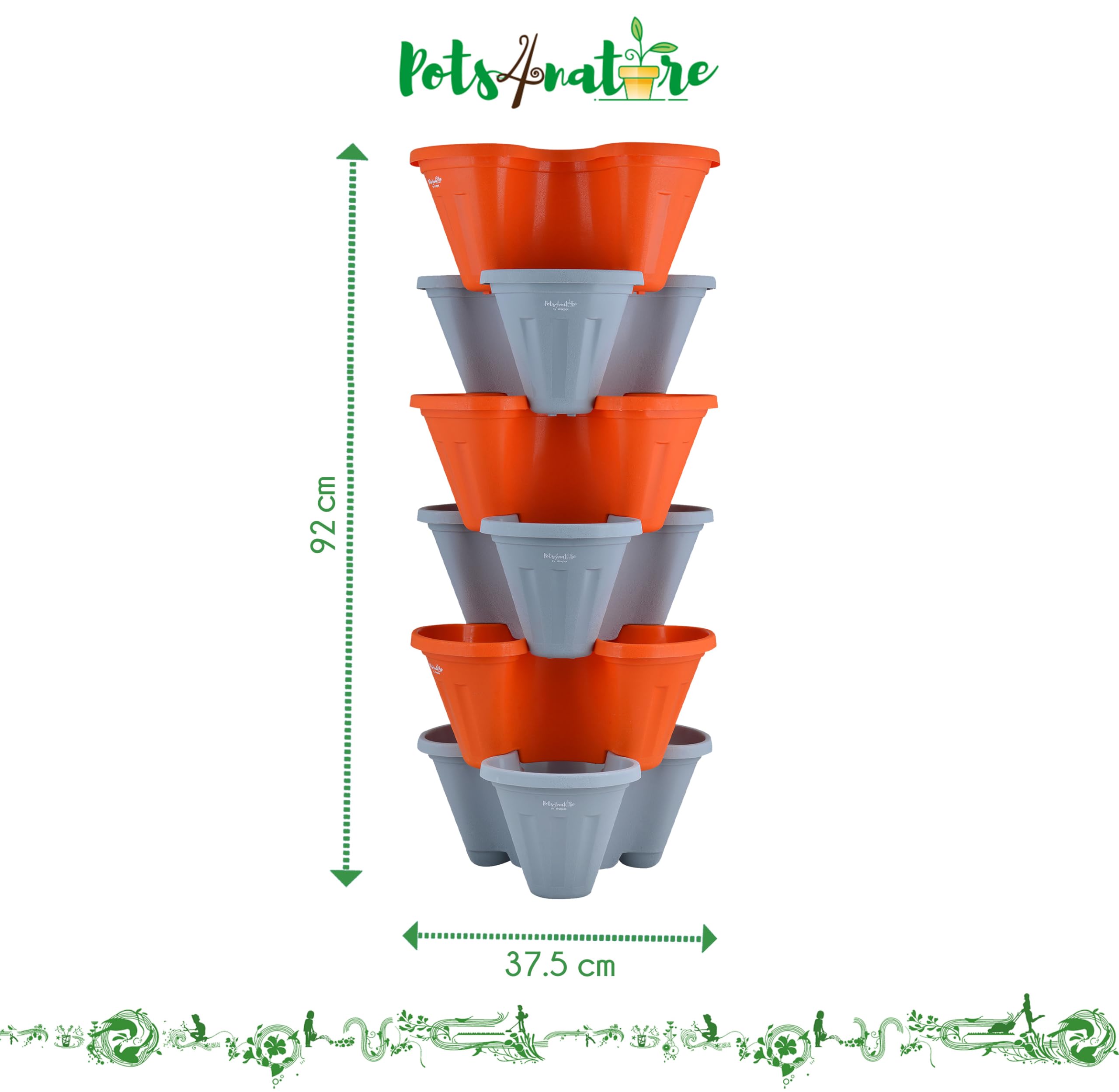 6 Tier Stackable Planters - Grow Flowers & Veggies! -2 6 Tier Stackable Planters - Grow Flowers & Veggies! -2