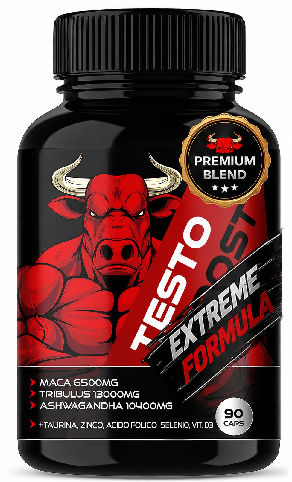 Potenciador testosterona. Para desatar la líbido natural. Testo Boost Potenciador + Masa muscular + Fuerza + Energía + Resistencia.
