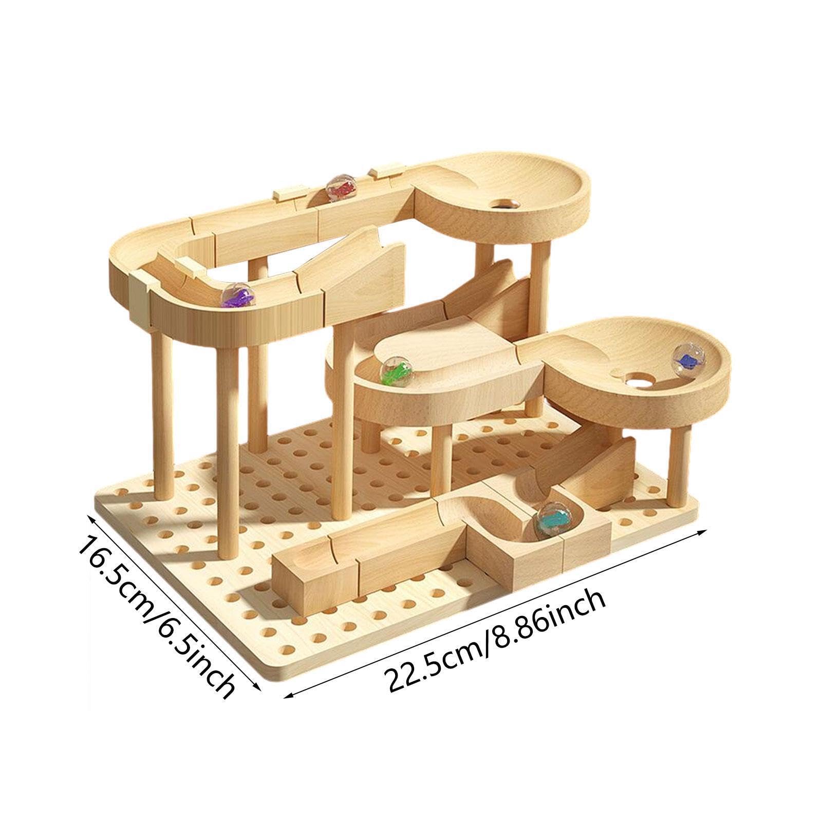 Il Set di Piste per biglie in Legno con Blocchi di Marmo creativi Offre Divertimento Senza fine e allo Stesso Tempo sviluppa Le capacità Cognitive dei Bambini. Pista in