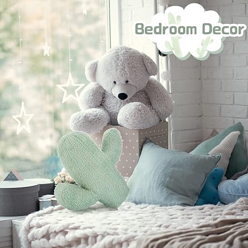 Miniatura 5 de Maitys Almohada con forma de cactus de 16 pulgadas, bonita almohada de felpa 3D con forma de cactus, decorativa para sofá, oficina, cama (16.4 x 13