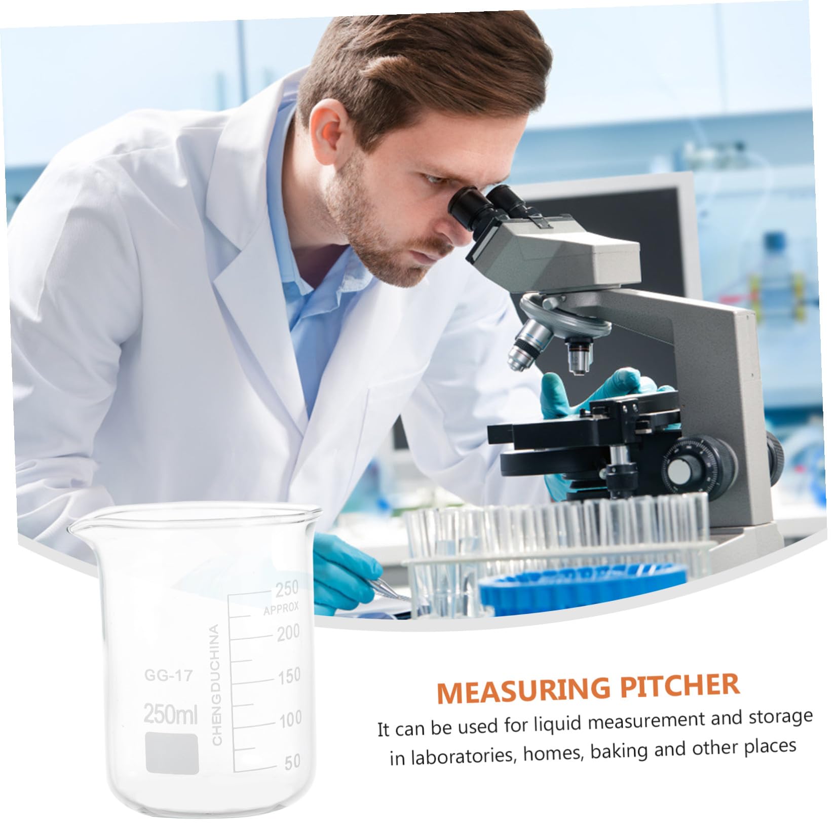 Alipis Tazas Medidoras Escala Precisa de Vidrio Borosilicato Resistentes al Calor Juego de 5 para Experimentos Científicos y Medición de Líquidos