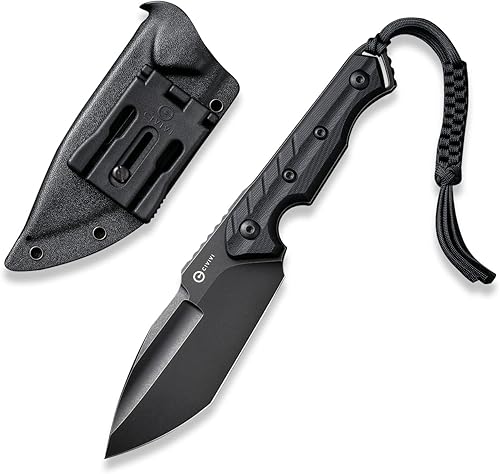 CIVIVI Maxwell - Cuchillo de hoja fija, hoja de acero D2 de 4.74 pulgadas, mango G10, cuchillo utilitario Maciej Torbé con una funda Kydex negra y disponible en Yaxa Colombia