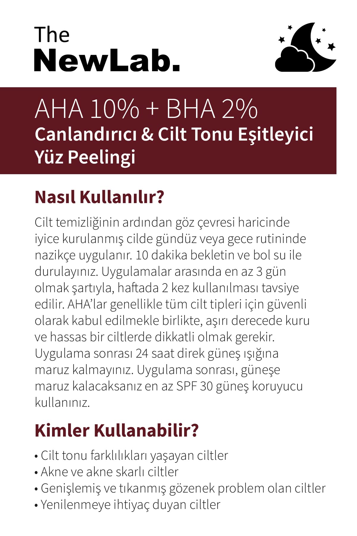 the newlab. The NewLab-Canlandırıcı & Cilt Tonu Eşitleyici Yüz Peeling Serum 30 Ml (aha 10% + Bha 2%)