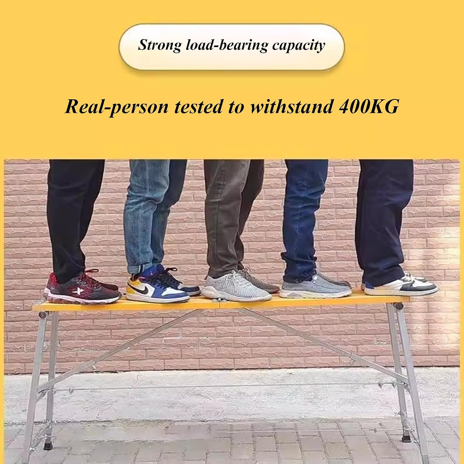 Scaffolding Platform Adjustable Height, Folding Work Platform Scaffold, Aluminum Portable Non-Slip Work Bench for Home Improvement, Painting, Patching Drywall, Car Washing