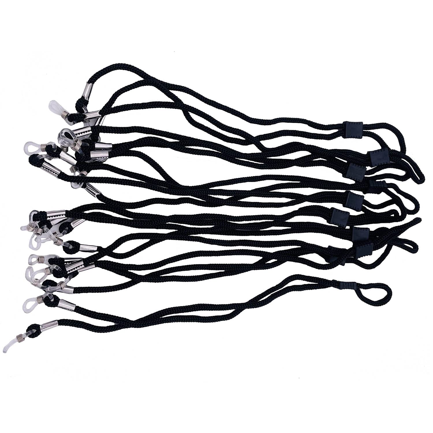 Bamboopack 10Pcs Adjustable Eyeglass Straps Cord Eyewear String Holder Anti-slip Eyeglass Chains Lanyard Sports Sunglass Retainer for Women and Men(Black)