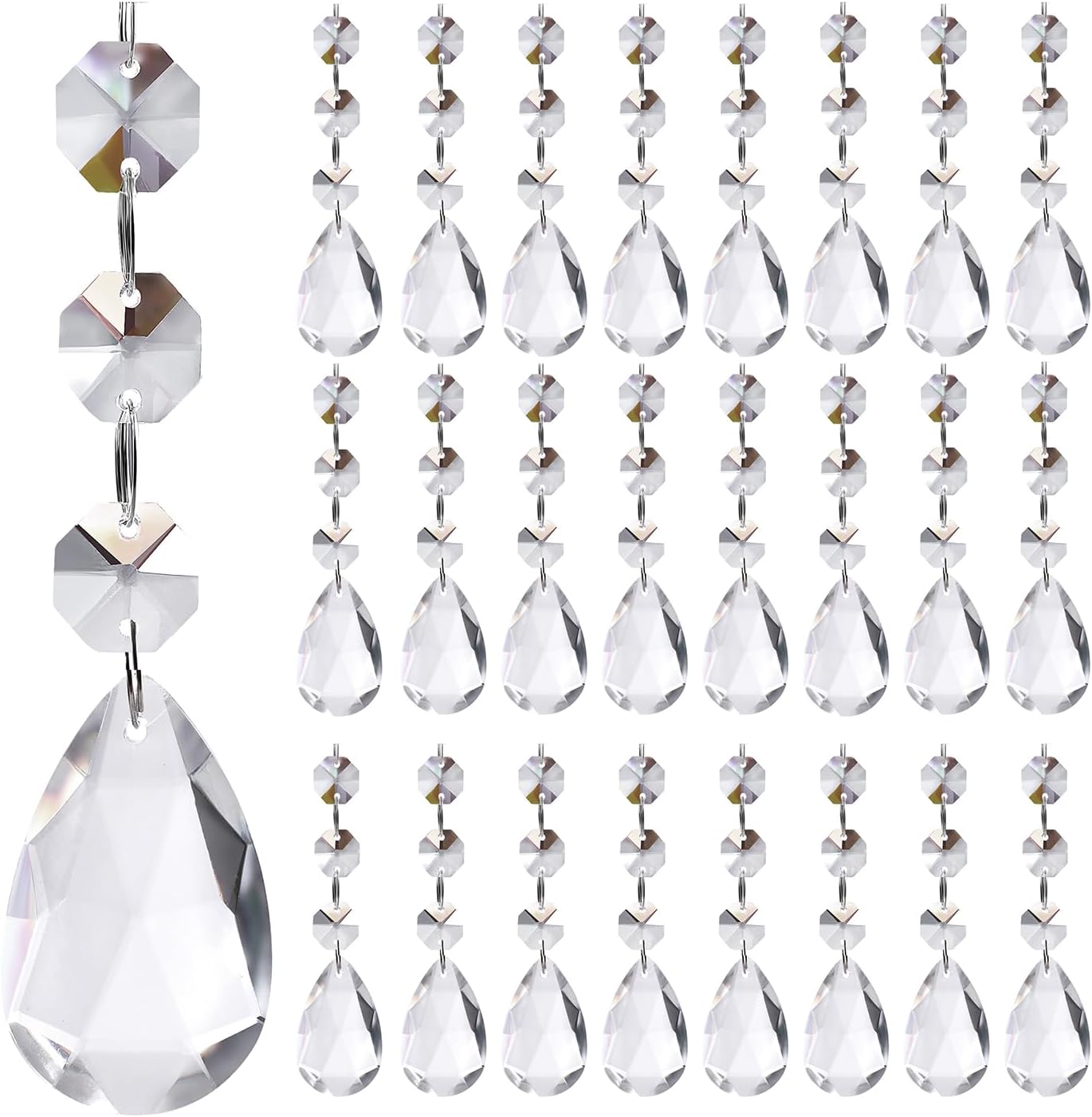 WAZHRMGHG 120PCS Clear Acrylic Hanging Crystal Beads