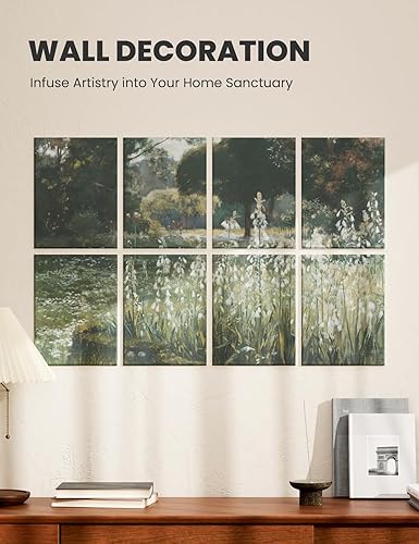 Miniatura 4 de Paneles acústicos de arte para pared, paneles de pared insonorizados de 47 x 31 pulgadas, paquete de 8 con 50 pestañas adhesivas extraíbles seguras,