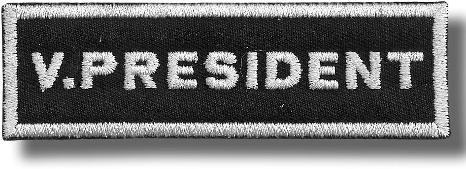 V. President - Iron/Sew on patch, 10 X 3 cm
