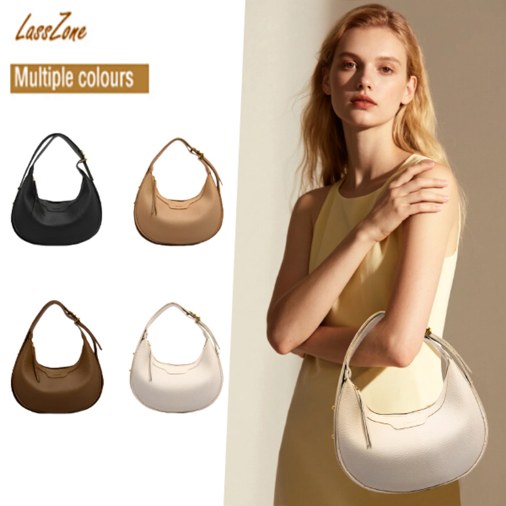 Bolso de hombro en forma de creciente de cuero LassZone para mujer, bolso cruzado, bolso tipo silla de montar, elegante bolso tipo satchel miniatura 7